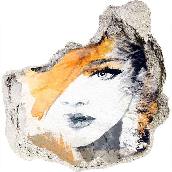 Mauerdurchbruch Aufkleber Porträt in goldenen Schattierungen