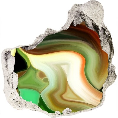 3D Wanddurchbruch Aufkleber Bunter Stein in einem Loch in der Wand