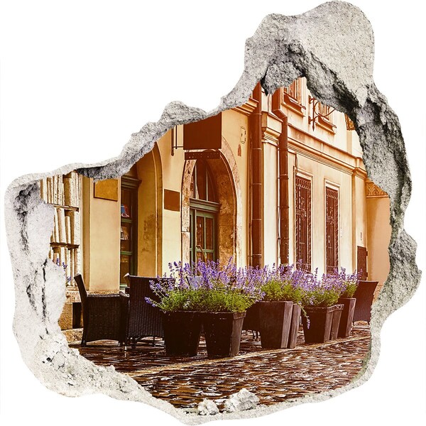 3D Wanddurchbruch Aufkleber Eine bezaubernde Ecke mit Lavendel