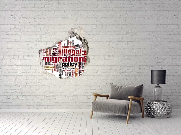 3D Wandtattoos Mauerdurchbruch Migrationspolitik