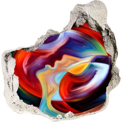 Wandaufkleber Loch 3D Ein farbenprächtiger Tanz der Gefühle