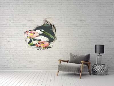 Wandtattoos Loch in der Wand Blumen aus Beton