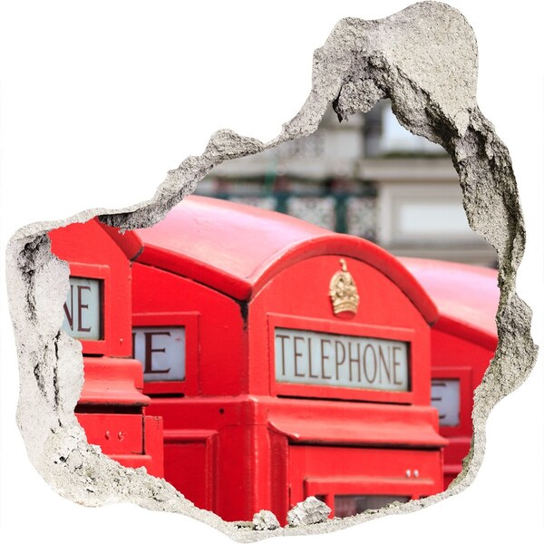 3D Wandtattoos Mauerdurchbruch Britische Telefonzellen