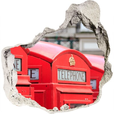 3D Wandtattoos Mauerdurchbruch Britische Telefonzellen