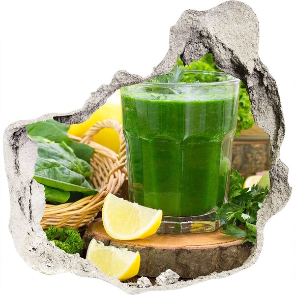 3D Wandtattoos Mauerdurchbruch Grüner Cocktail in natürlicher Umgebung