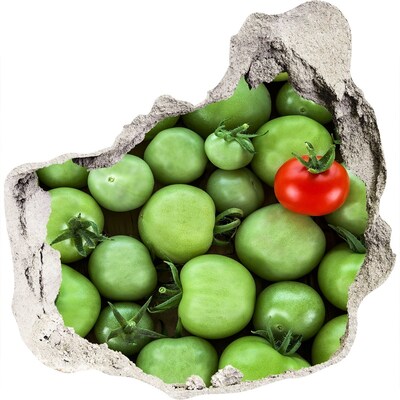 3D Wanddurchbruch Aufkleber Früchte aus Beton