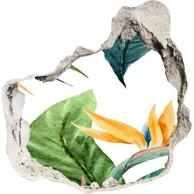 3D Wanddurchbruch Aufkleber Tropisches Paradies hinter der Mauer