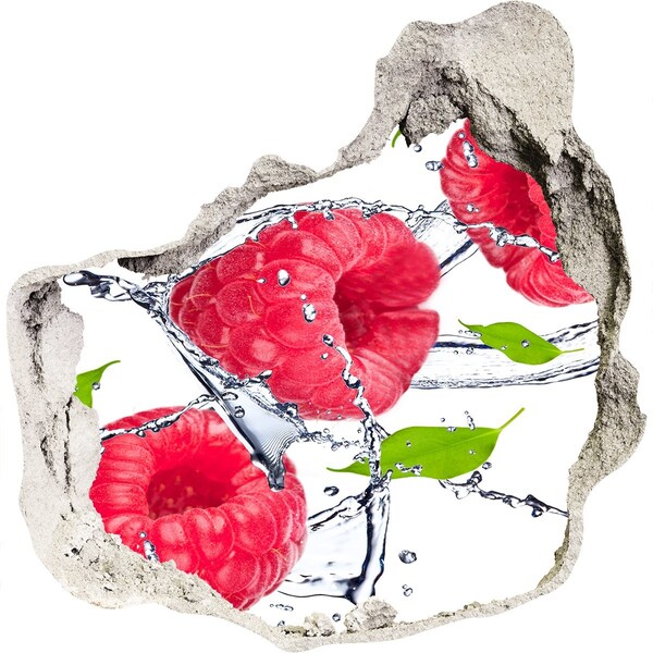 Wandfolien Loch in der Wand Himbeerwasserfall