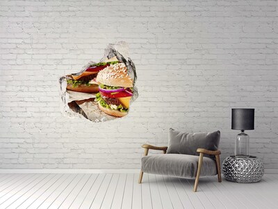 Wandaufkleber Loch 3D Saftiger Hole-in-the-Wall-Burger