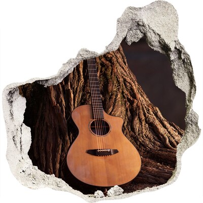 Wandaufkleber Loch 3D Gitarre in der Natur