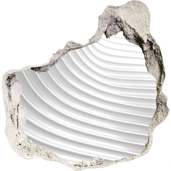 Wandtattoos Loch in der Wand Eine zerbrochene Mauer mit Blick auf wellenförmige Linien