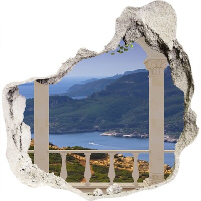 3D Wandtattoos Mauerdurchbruch Blick auf die malerische Bucht
