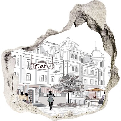 Wandfolien Loch in der Wand Café im europäischen Stil