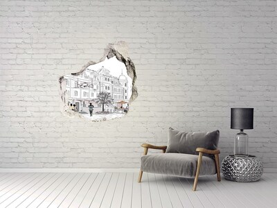 Wandfolien Loch in der Wand Café im europäischen Stil