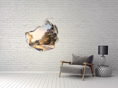 Mauerdurchbruch Aufkleber Winterlandschaft im Wald