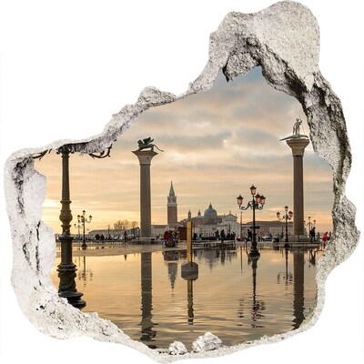 Wandaufkleber Loch 3D Venedig bei Sonnenaufgang