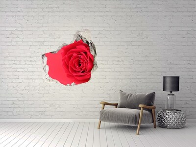 Wandtattoos Loch in der Wand Blumenillusion aus Beton