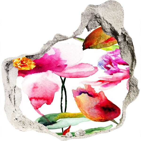 3D Wandtattoos Mauerdurchbruch Blumengarten hinter der Mauer