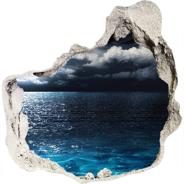 Wandaufkleber Loch 3D Nachtansicht des Meeres