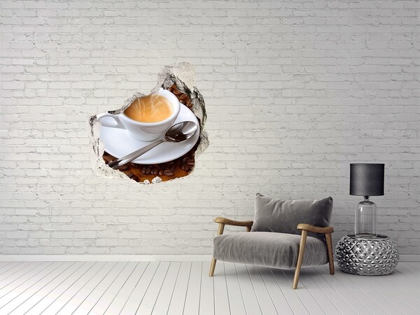 3D Wandtattoos Mauerdurchbruch Kaffee im Industriestil