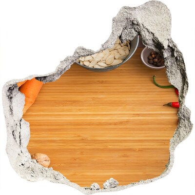 Wandfolien Loch in der Wand Küchenblick hinter der Wand