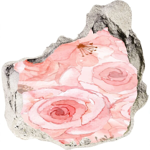 3D Wandtattoos Mauerdurchbruch Ein Blumenwandbild in einem Loch in der Wand