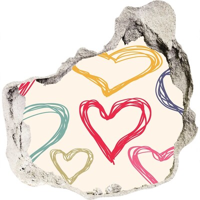 Wandfolien Loch in der Wand Herz an der Wand