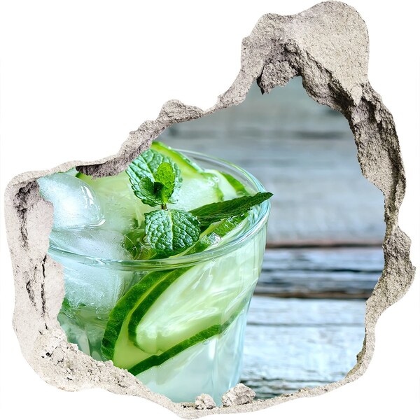 3D Wandtattoos Mauerdurchbruch Ein erfrischender Cocktail mit Minze