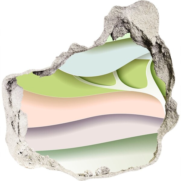 Wandaufkleber Loch 3D Eine zerbrochene Mauer mit Blick auf die Landschaft