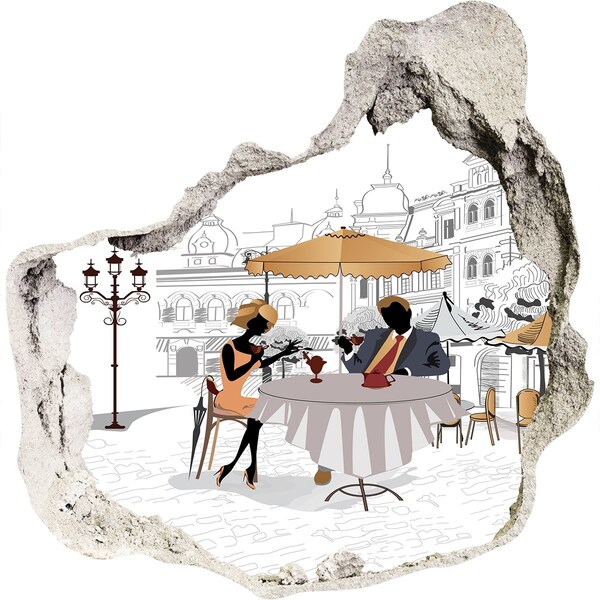 Wandaufkleber Loch 3D Café im europäischen Stil