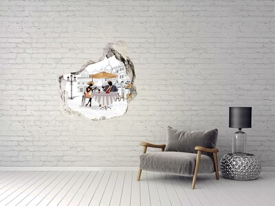 Wandaufkleber Loch 3D Café im europäischen Stil