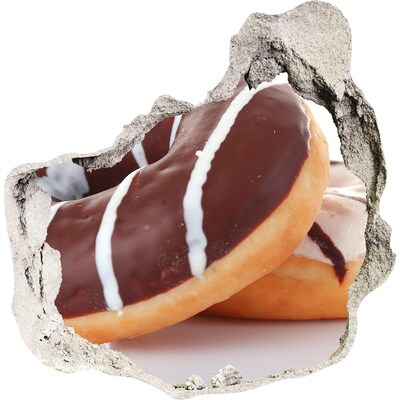 3D Wanddurchbruch Aufkleber Schokoladen-Donuts bei Hole in the Wall