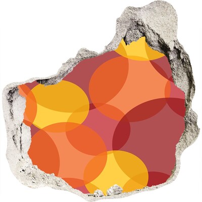 Wandfolien Loch in der Wand Bunte Kreise auf Betonhintergrund