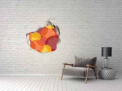 Wandfolien Loch in der Wand Bunte Kreise auf Betonhintergrund