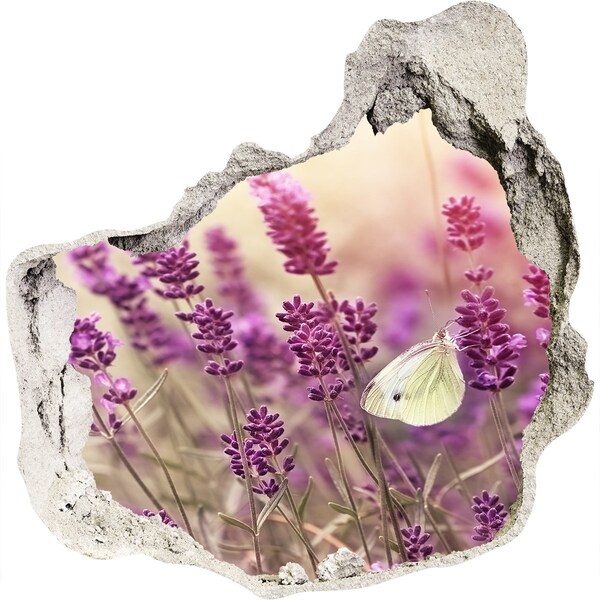 Wandtattoos Loch in der Wand Blumenparadies mit einem Schmetterling