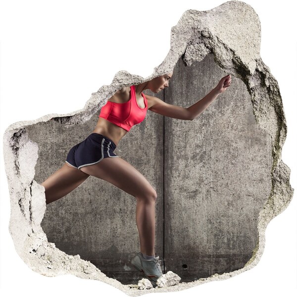 3D Wanddurchbruch Aufkleber Läufer in Aktion