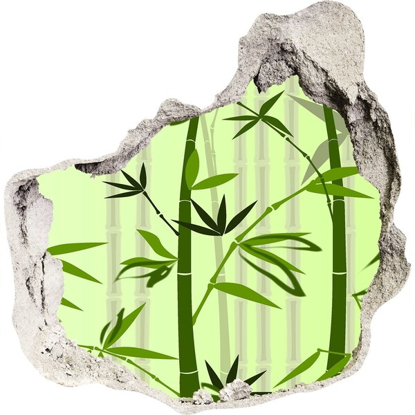 Wandfolien Loch in der Wand Grüner Bambuswald