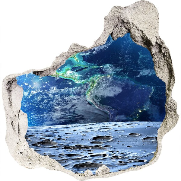 Mauerdurchbruch Aufkleber Kosmischer Blick aus einem Loch in der Wand