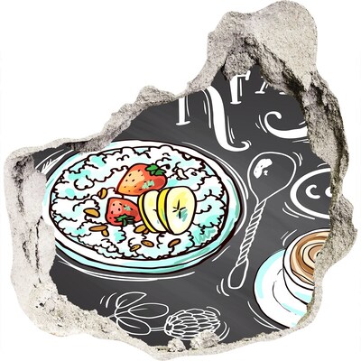 Mauerdurchbruch Aufkleber Retro-Frühstück