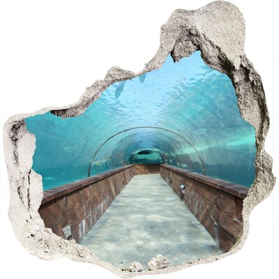 Wandaufkleber Loch 3D Unterwassertunnel im Ozean