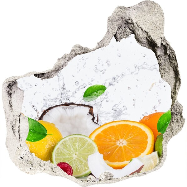 Wandaufkleber Loch 3D Das Fruchtparadies hinter der Mauer