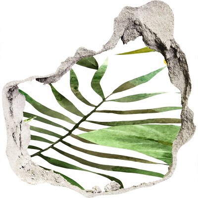 Mauerdurchbruch Aufkleber Grüne Palme durch ein Loch in der Wand