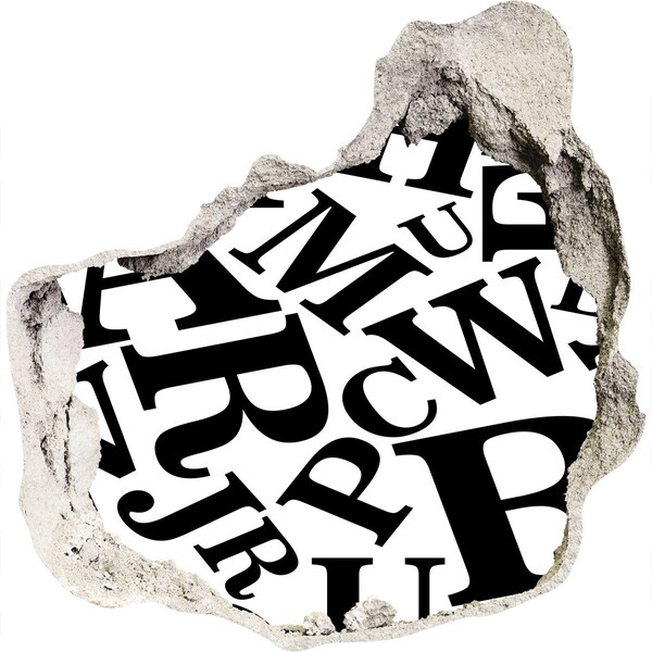 3D Wandtattoos Mauerdurchbruch Zerbrochene Buchstaben an der Wand