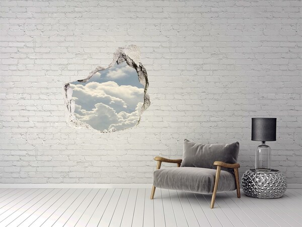 Wandaufkleber Loch 3D Himmel mit Wolken