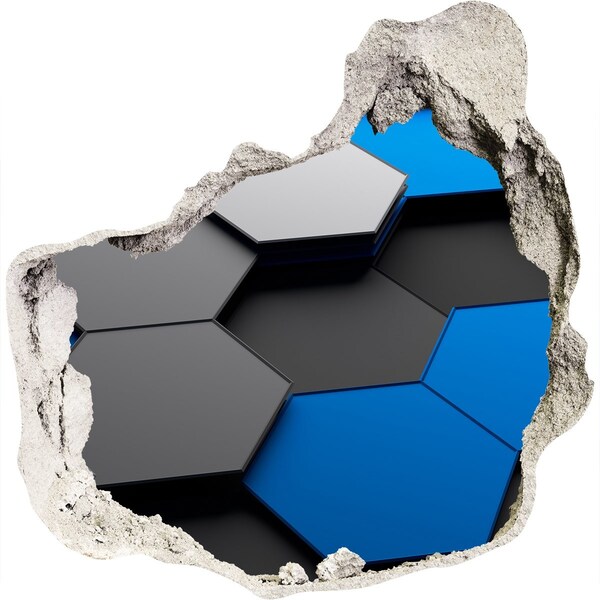 3D Wandtattoos Mauerdurchbruch Moderne Sechsecke in der Wand