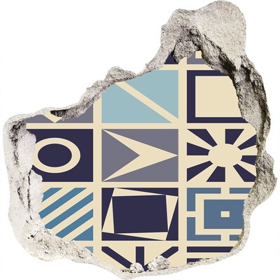 Mauerdurchbruch Aufkleber Geometrie an der Wand