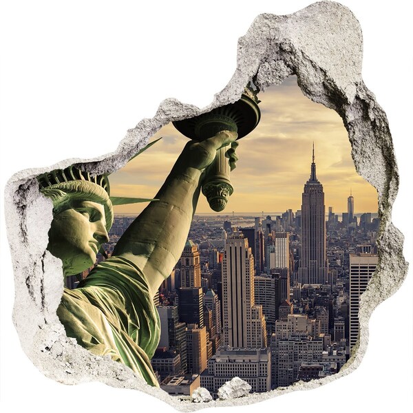 3D Wandtattoos Mauerdurchbruch New York mit Blick auf die Freiheitsstatue