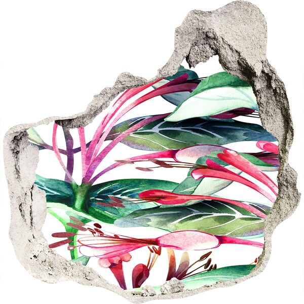 3D Wanddurchbruch Aufkleber Blumengarten hinter der Mauer