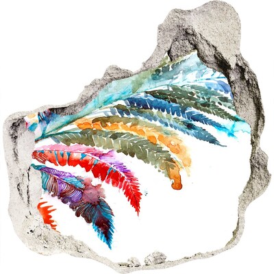 3D Wanddurchbruch Aufkleber Eine tropische Oase aus Beton