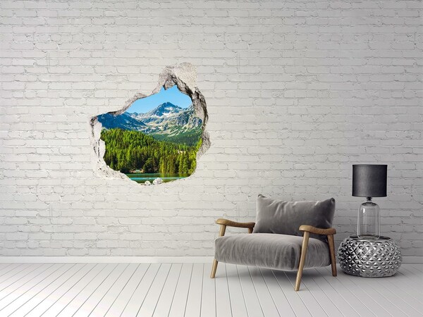 Wandtattoos Loch in der Wand Berglandschaft mit einem See